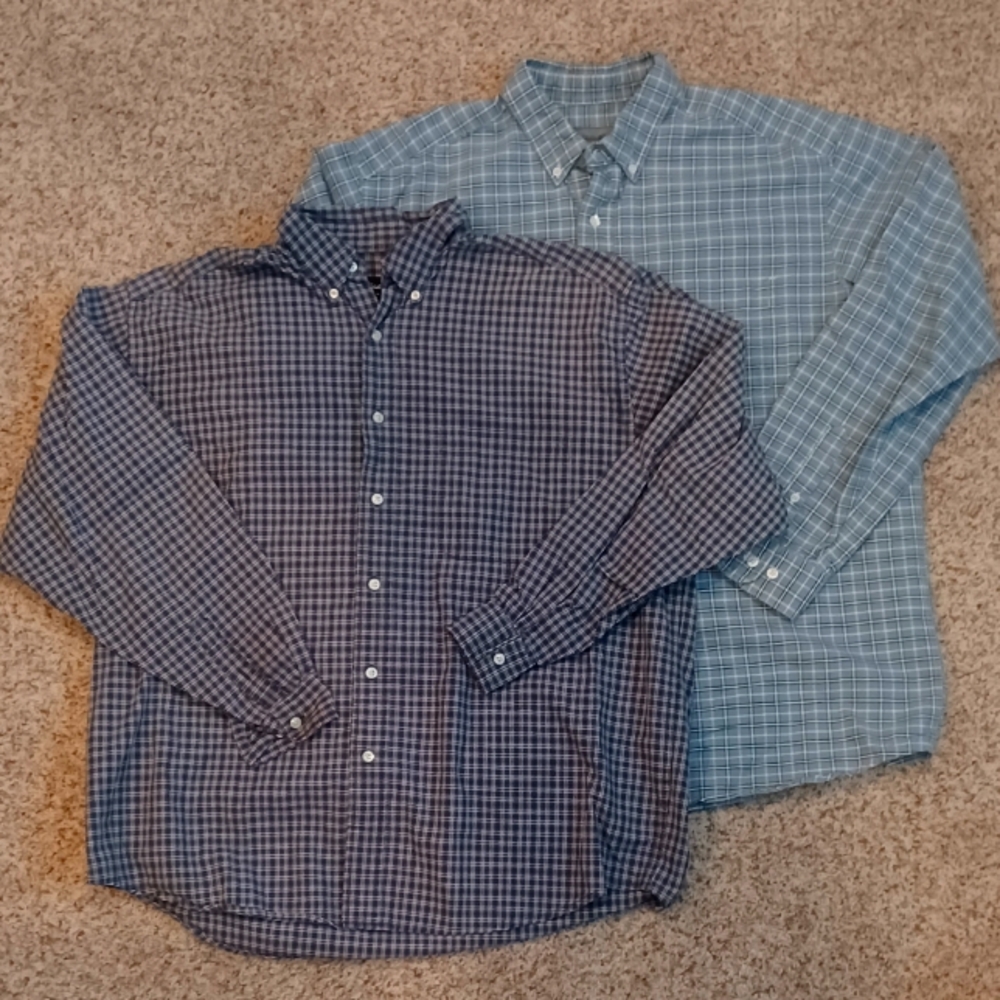2 Eddie Bauer Button Up Shirts Dress Up Shirt
